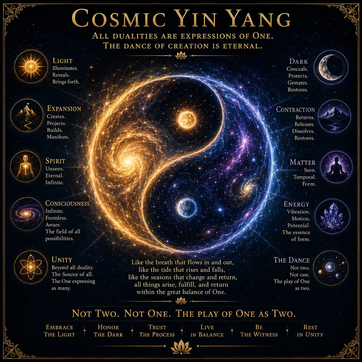 Cosmic Yin Yang. Not two, and not one: the play of one appearing as two.