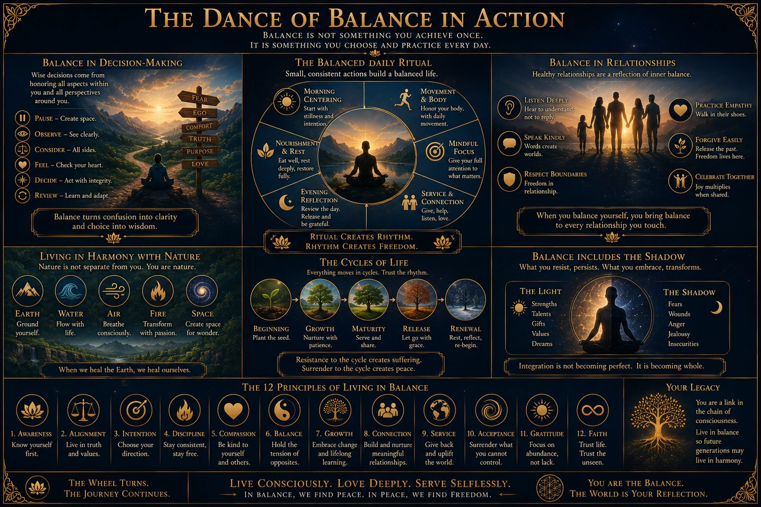 The Dance of Balance in Action. Balance made practical: decisions, relationships, ritual, and the everyday.